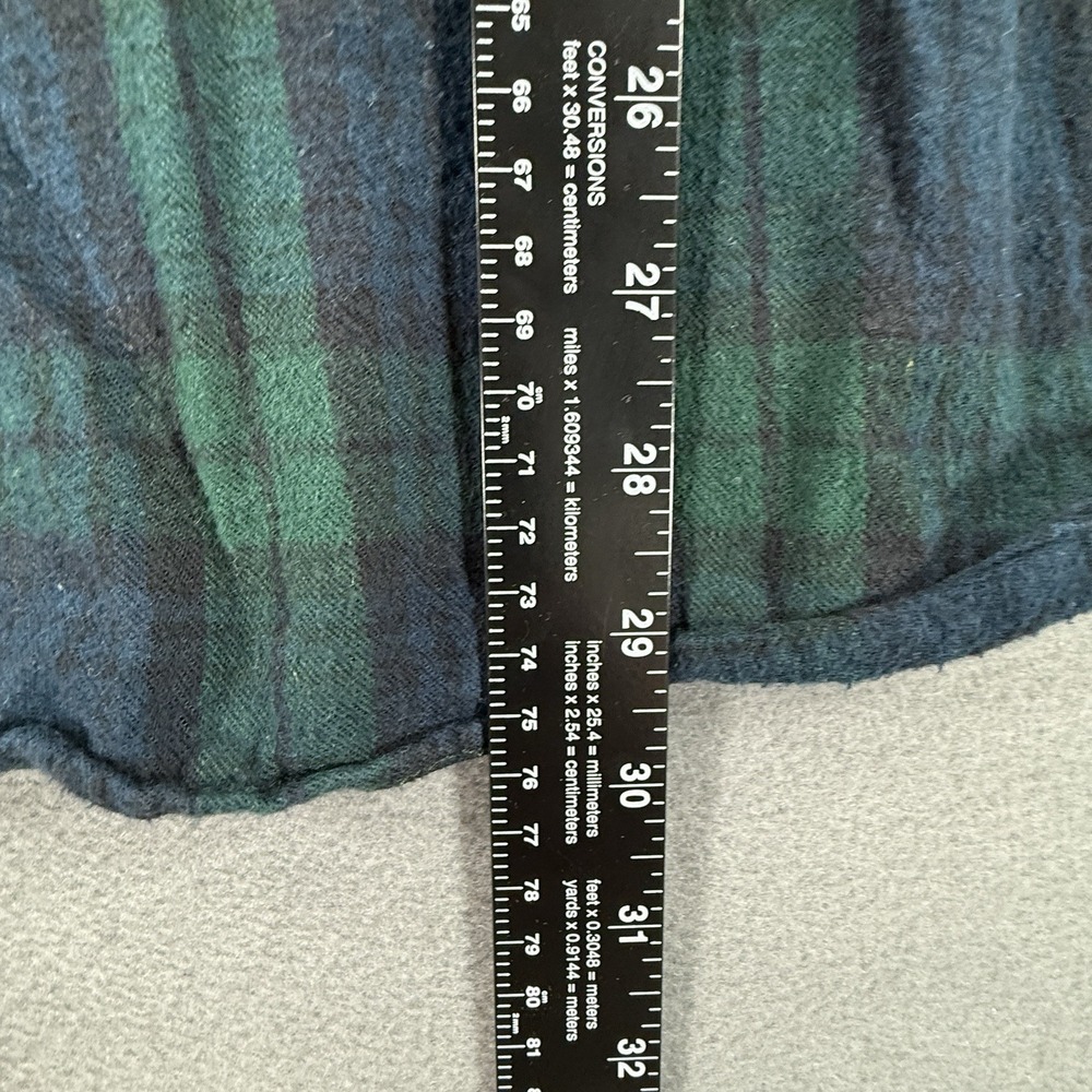 VTG L.L.Bean Mens 2XL Blue Green Plaid Flannel Black Traditional Fit - Picture 4 of 5